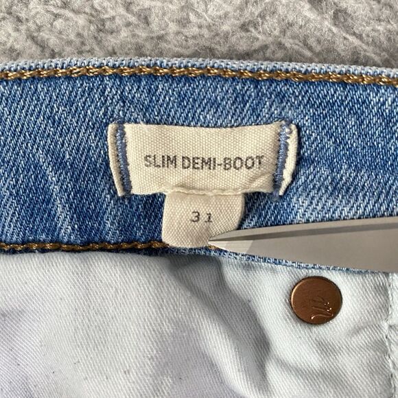 Madewell Slim Demi Boot Jeans Womens 31x27 Blue Light High Rise Cropped Ankle - Picture 9 of 9